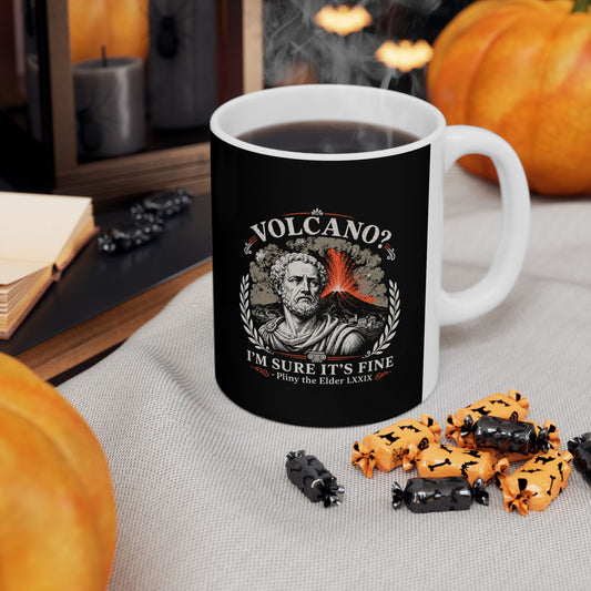 Pliny the Elder Volcano Quote Ceramic Mug, (11oz, 15oz)