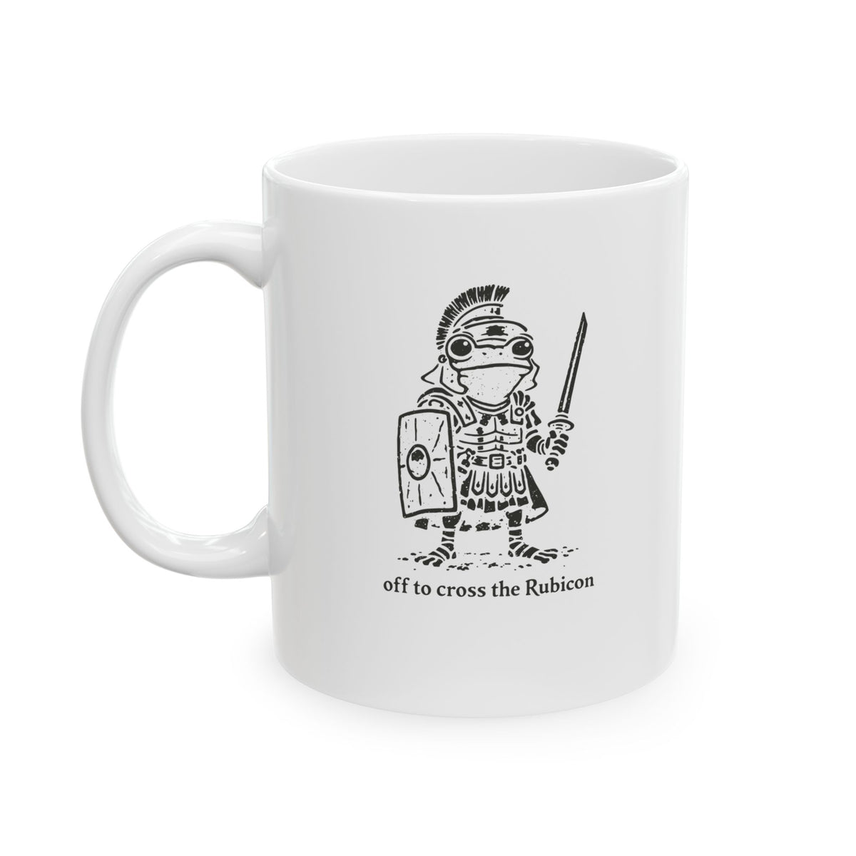 Centurian Frog Off to Cross the Rubicon Ceramic Mug, (11oz, 15oz)