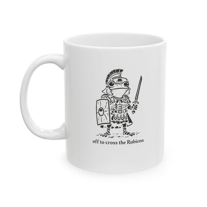 Centurian Frog Off to Cross the Rubicon Ceramic Mug, (11oz, 15oz)