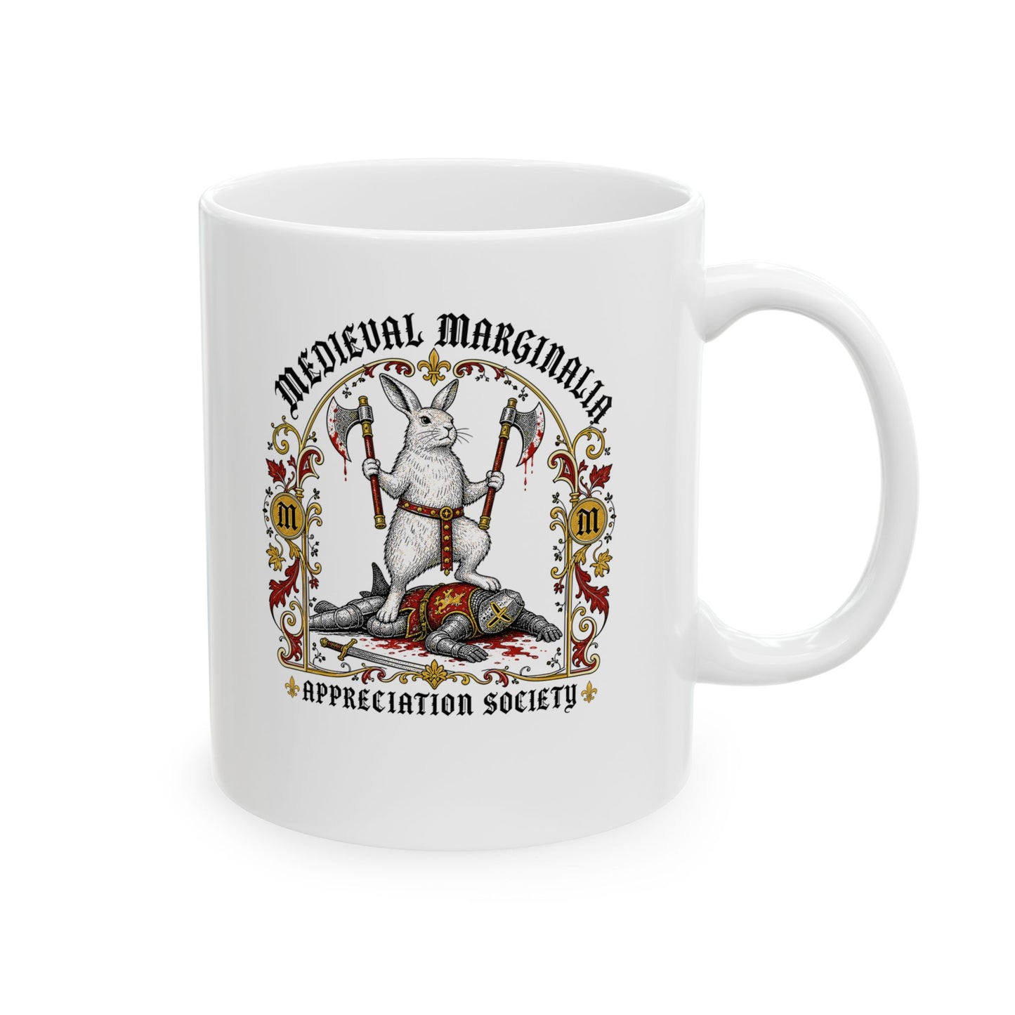 Medieval Marginalia Appreciation Society Rabbit Ceramic Mug, (11oz, 15oz)