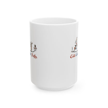 Cold Calculated Fluffy Rabbit Archer Medieval Marginalia Ceramic Mug, (11oz, 15oz)