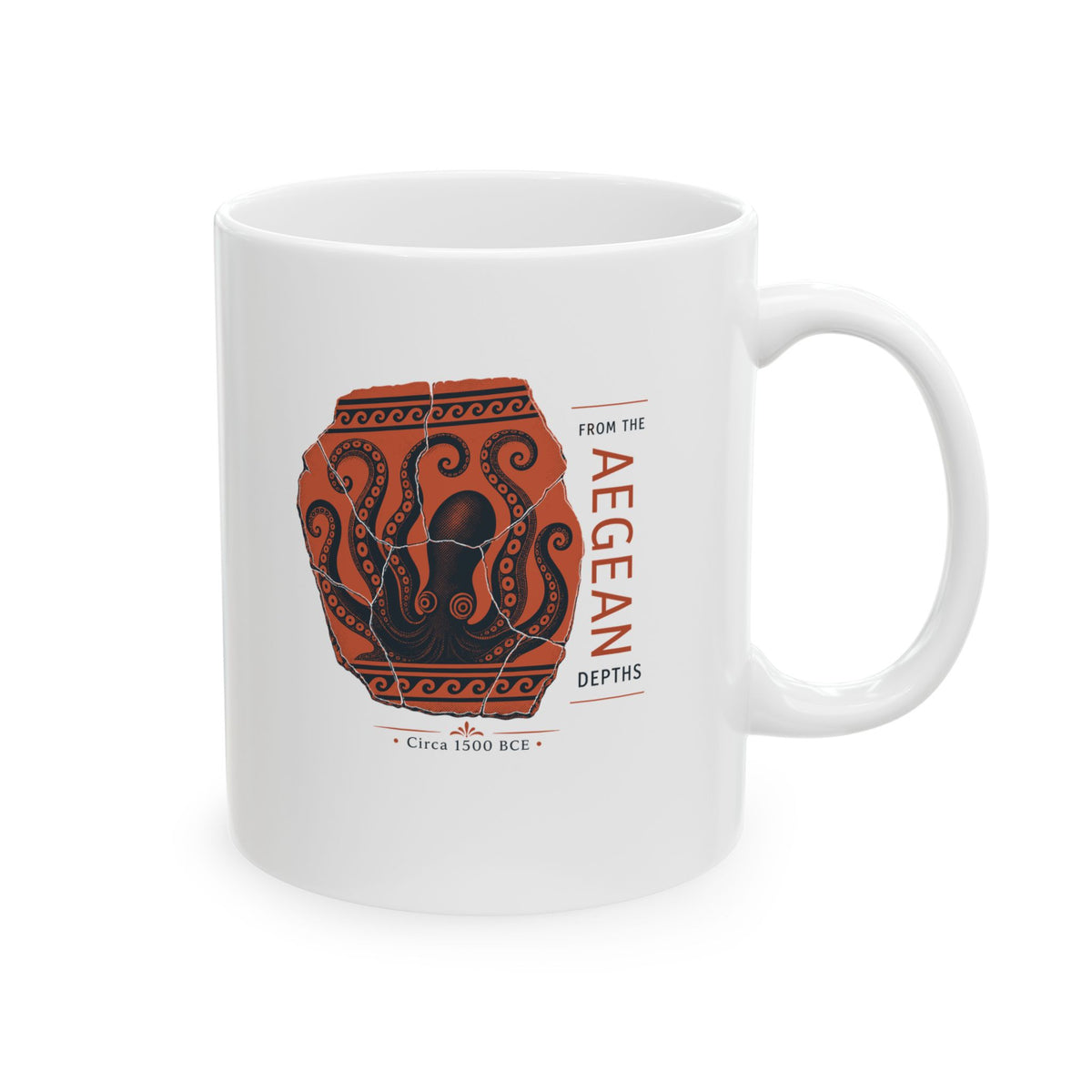 Minoan Octopus Pottery Sherd Ceramic Mug, (11oz, 15oz)