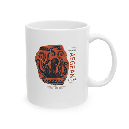 Minoan Octopus Pottery Sherd Ceramic Mug, (11oz, 15oz)