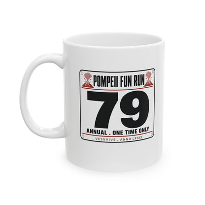 Pompeii Fun Run Race Bib Ceramic Mug, (11oz, 15oz)