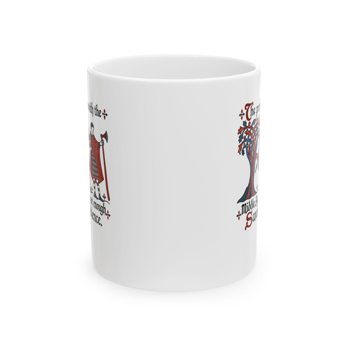 Medieval Manuscript Meme of Saxon Warriors Ceramic Mug, (11oz, 15oz)