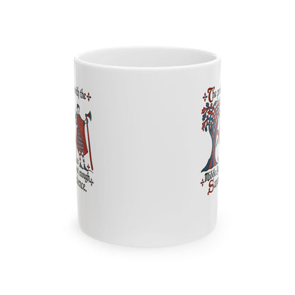 Medieval Manuscript Meme of Saxon Warriors Ceramic Mug, (11oz, 15oz)