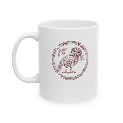 Ancient Athens Owl Wisdom Ceramic Mug, (11oz, 15oz)
