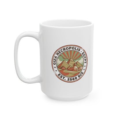 Giza Pyramids Necropolis Ceramic Mug, (11oz, 15oz)