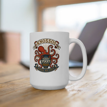 Knossos Bronze Age Crete Octopus Ceramic Mug, (11oz, 15oz)
