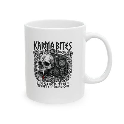 Karma Bites Sigurd the Mighty Ceramic Mug, (11oz, 15oz)