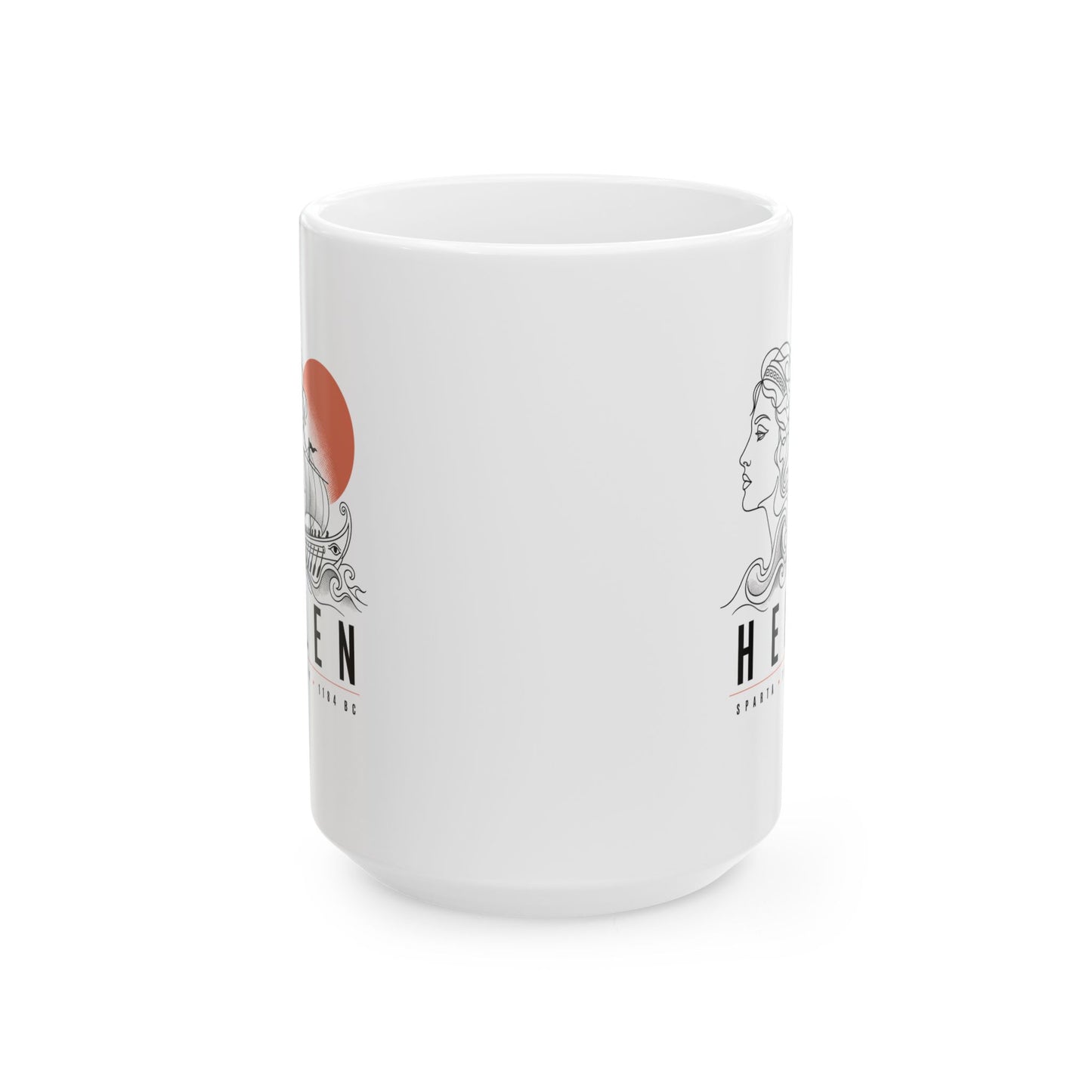 Helen of Troy Line Art Ceramic Mug, (11oz, 15oz)