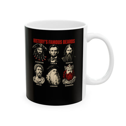 History's Famous Beards Screen Print Ceramic Mug, (11oz, 15oz)