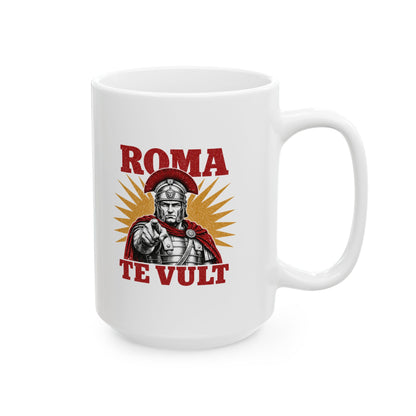 Roma Te Vult Rome Wants You Latin Ceramic Mug, (11oz, 15oz)