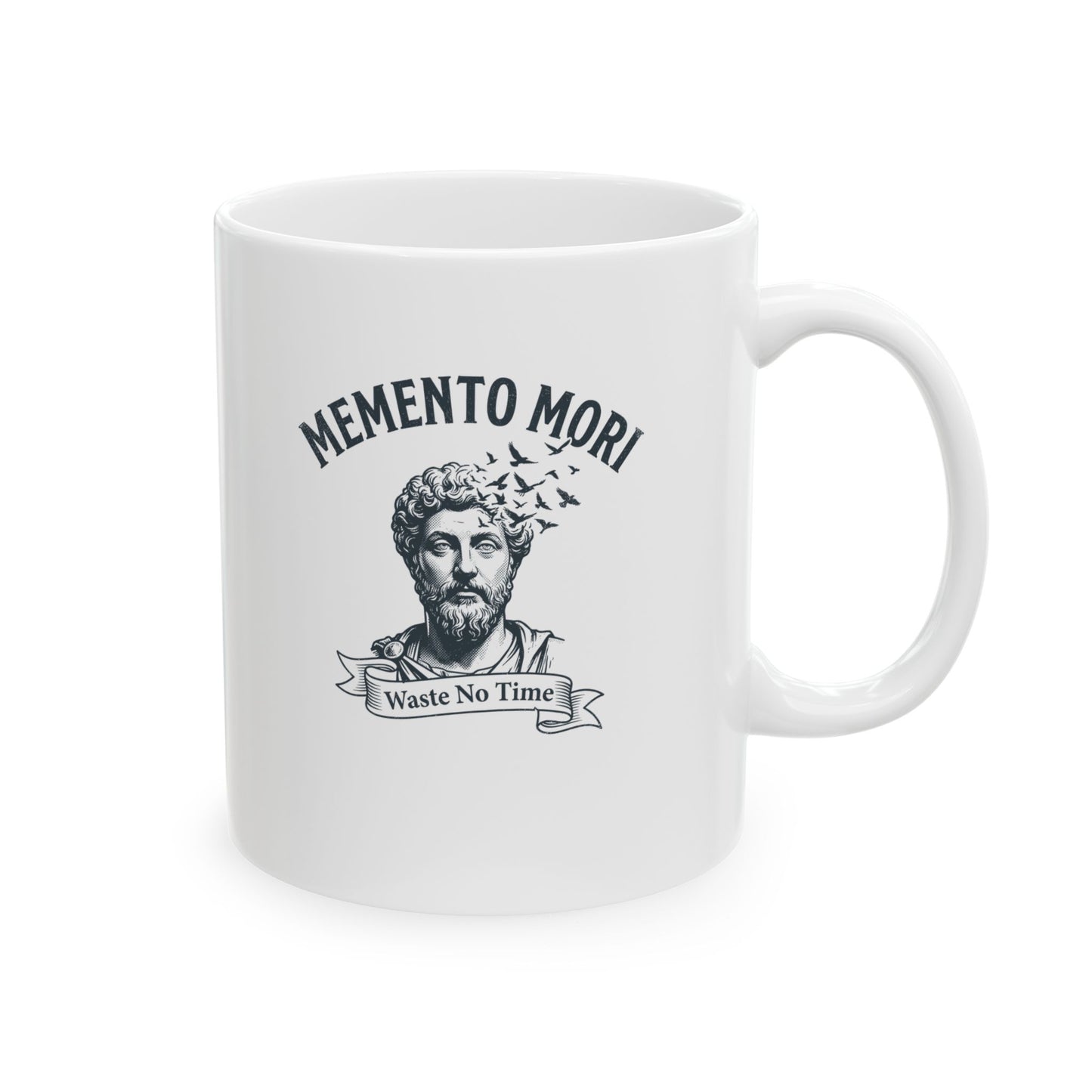 Marcus Aurelius Memento Mori Ceramic Mug, (11oz, 15oz)