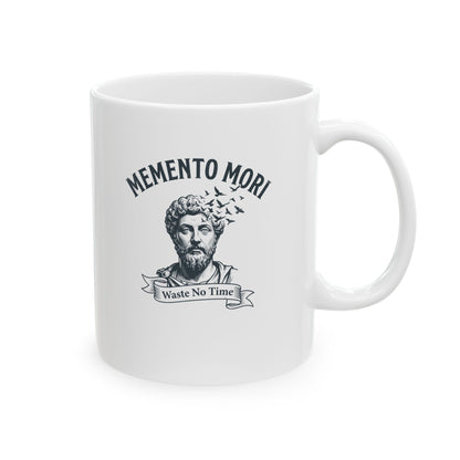 Marcus Aurelius Memento Mori Ceramic Mug, (11oz, 15oz)