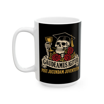 Gaudeamus Igitur Skull Ceramic Mug, (11oz, 15oz)