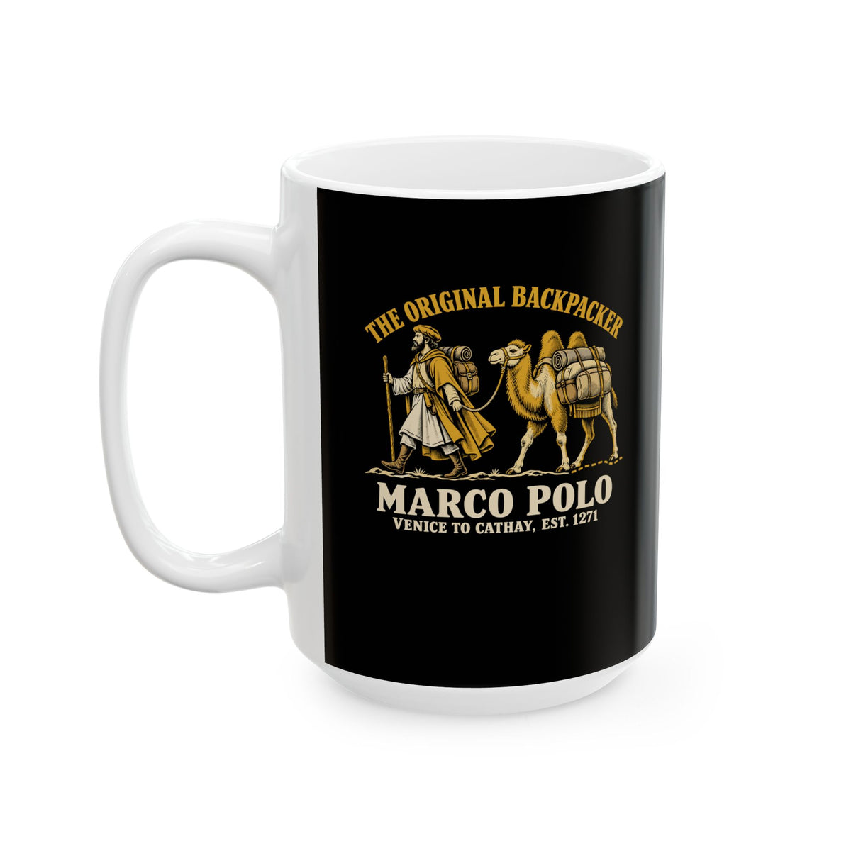 Marco Polo The Original Backpacker Ceramic Mug, (11oz, 15oz)