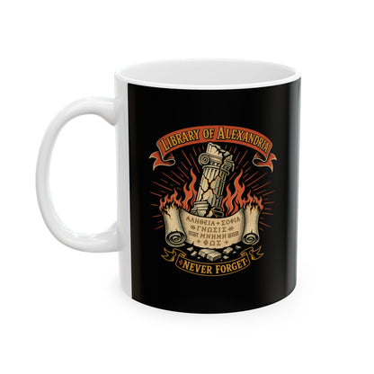 Library of Alexandria Never Forget Ceramic Mug, (11oz, 15oz)