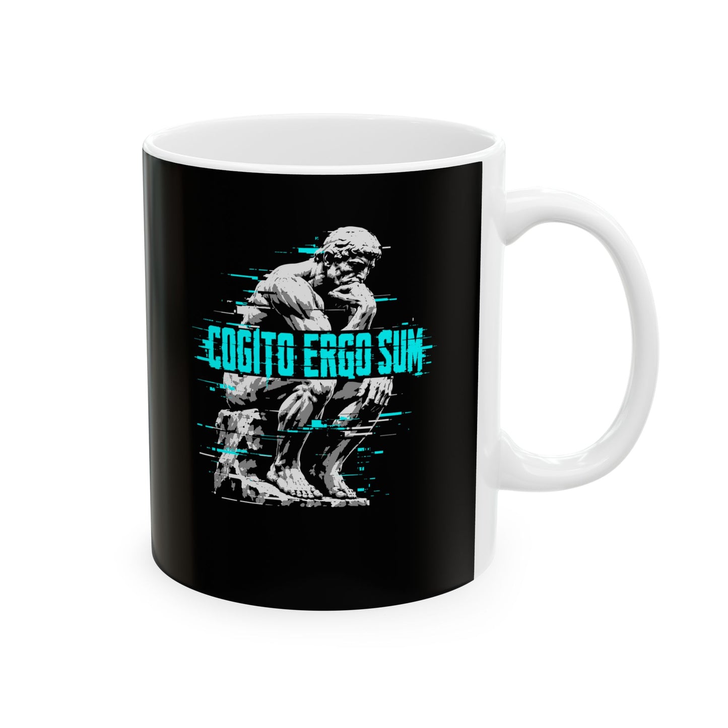 Cogito Ergo Sum Thinker Streetwear Style Ceramic Mug, (11oz, 15oz)