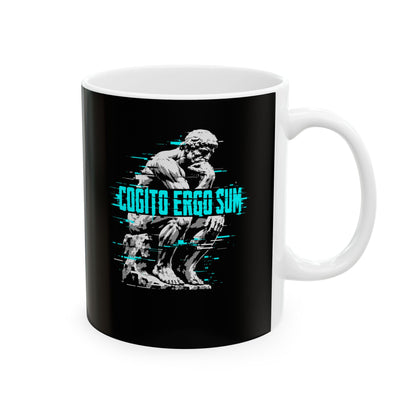 Cogito Ergo Sum Thinker Streetwear Style Ceramic Mug, (11oz, 15oz)