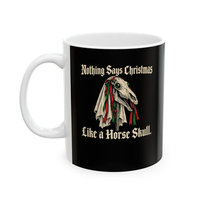 Mari Lwyd Horse Skull Ceramic Mug, (11oz, 15oz)