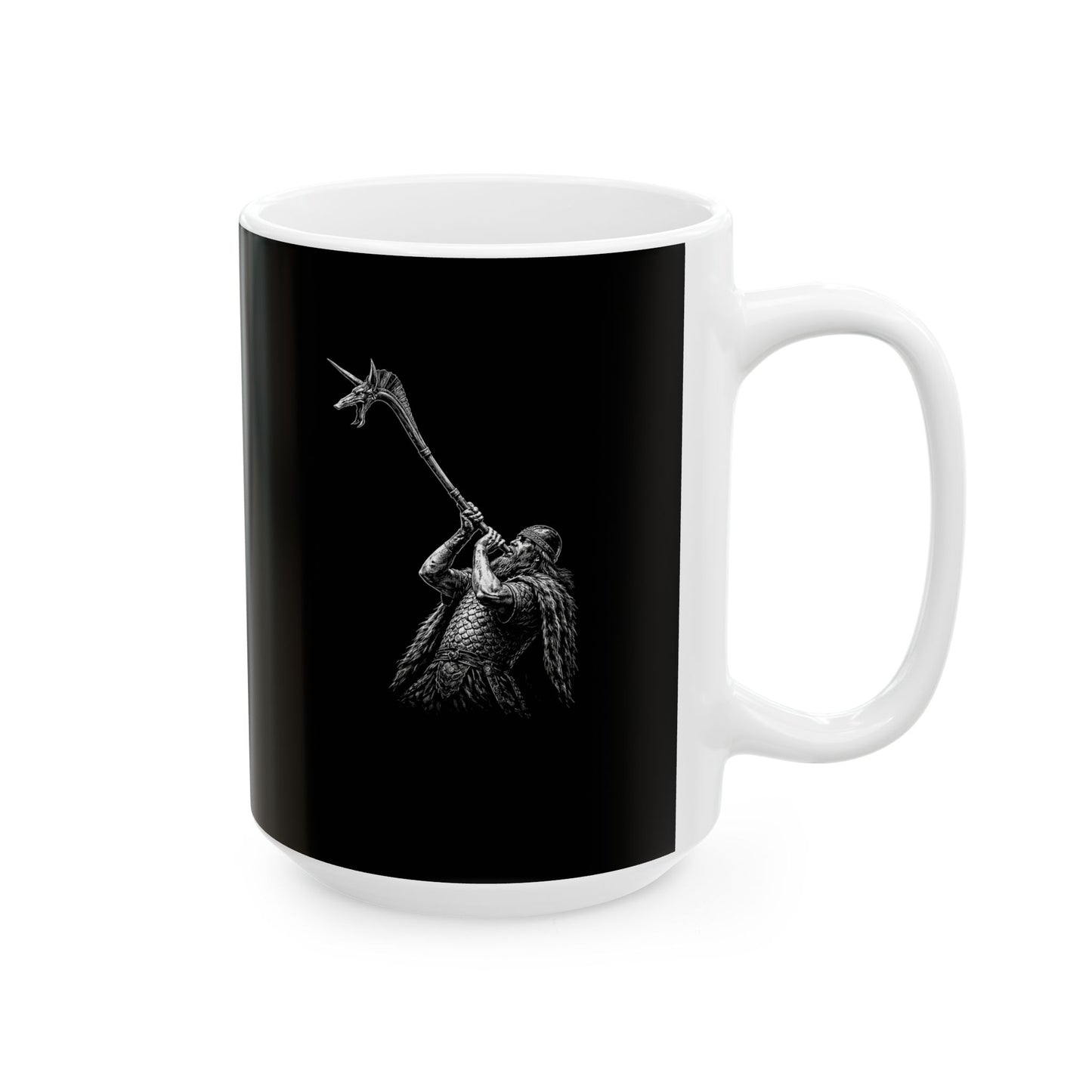 Celtic Warrior with Carnyx Ceramic Mug, (11oz, 15oz)
