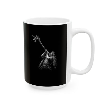 Celtic Warrior with Carnyx Ceramic Mug, (11oz, 15oz)