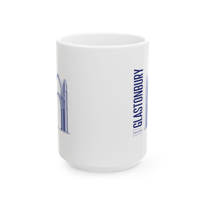 Glastonbury Abbey Blueprint Ceramic Mug, (11oz, 15oz)