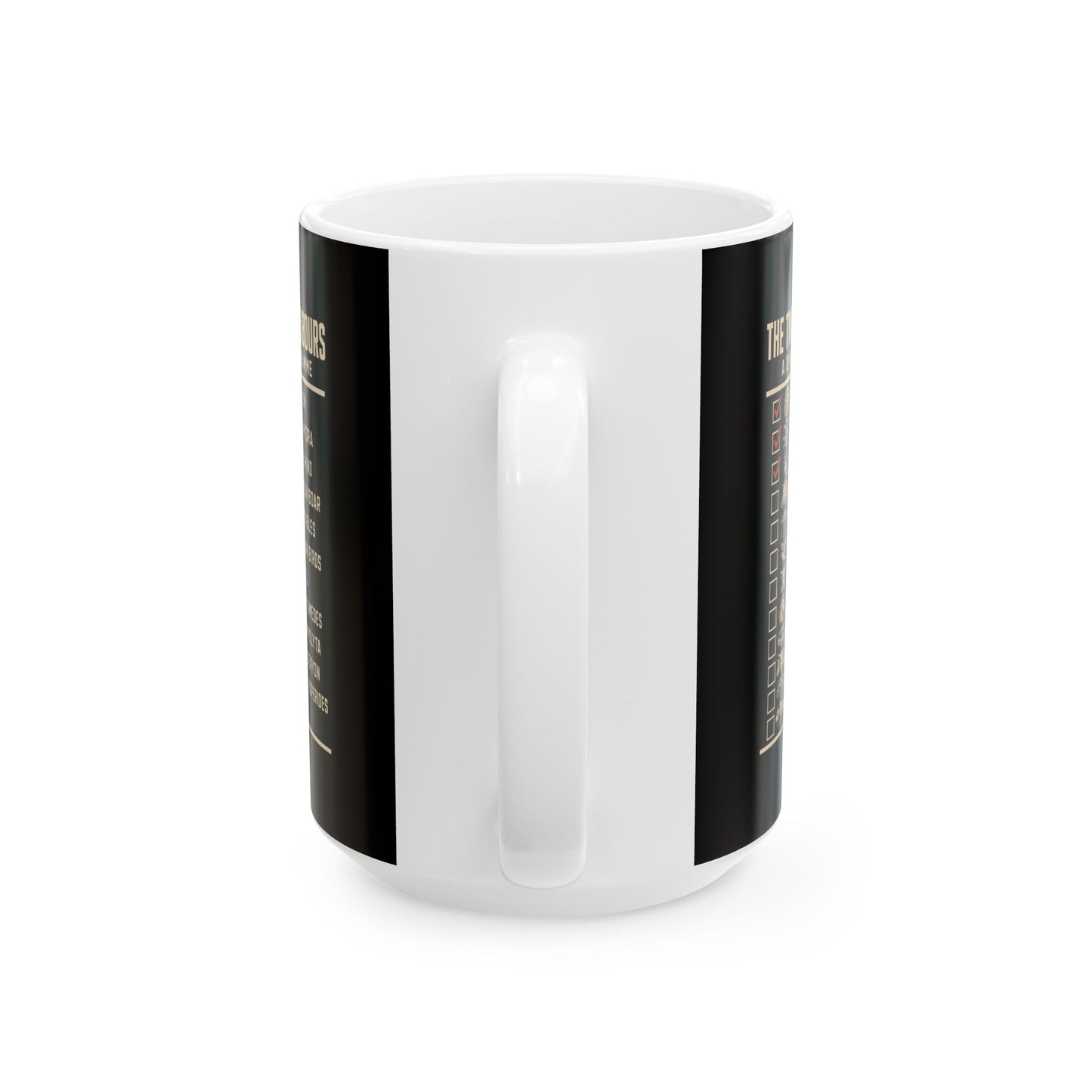 12 Labors Back Print Ceramic Mug, (11oz, 15oz)