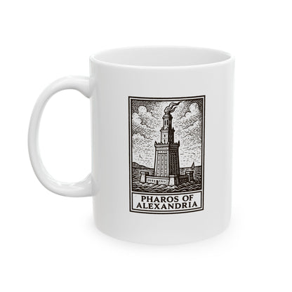 Pharos Stamp Ceramic Mug, (11oz, 15oz)