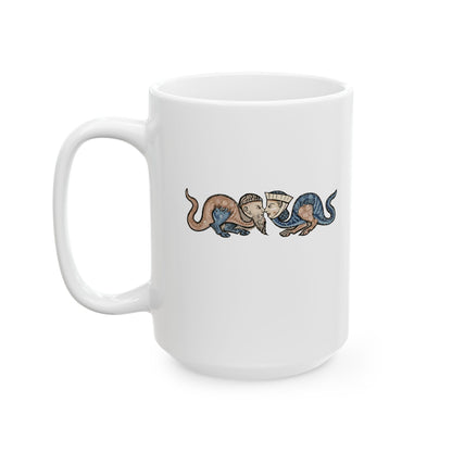 Monk vs Noble Woman Strange Creatures Medieval Marginalia Ceramic Mug, (11oz, 15oz)