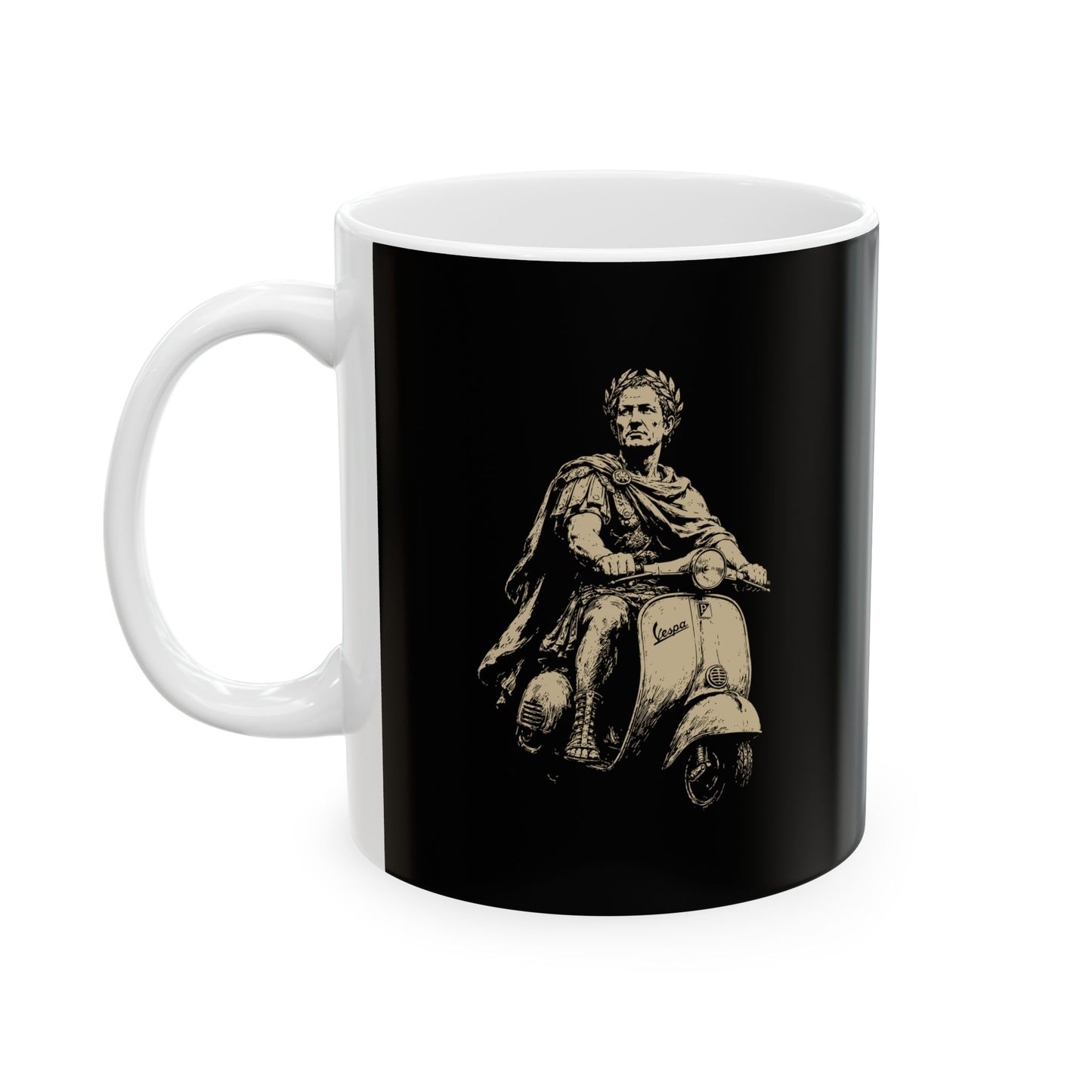 Julius Caesar on Vespa Ceramic Mug, (11oz, 15oz)