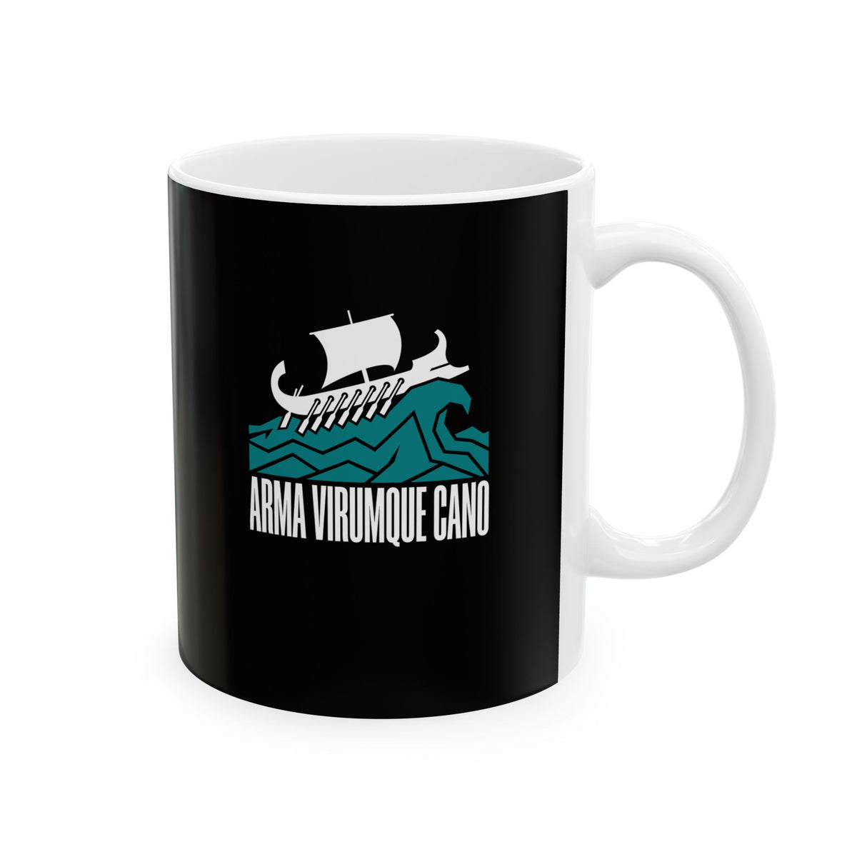 Arma Virumque Cano Minimalist Ceramic Mug, (11oz, 15oz)