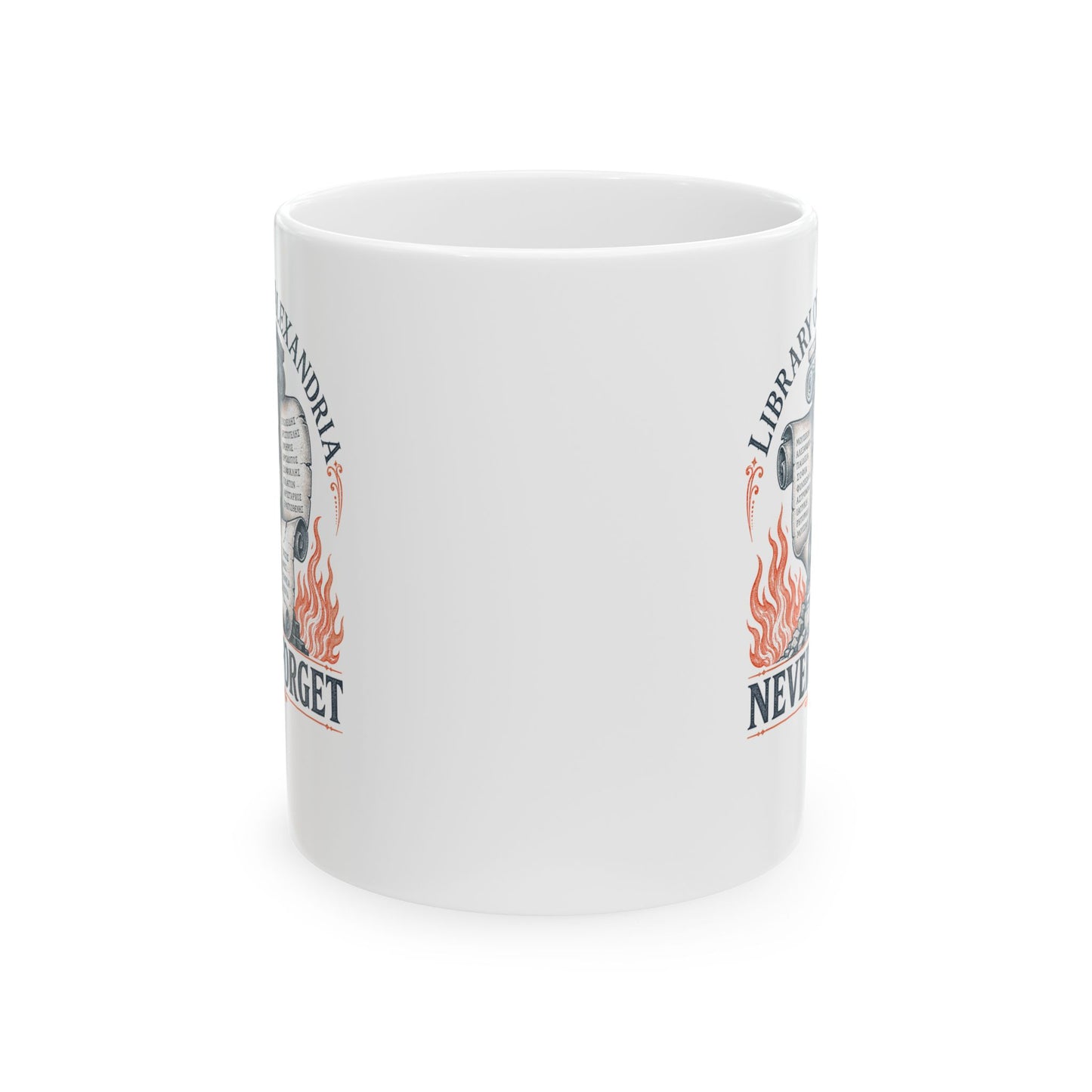 Never Forget Library of Alexandria Ceramic Mug, (11oz, 15oz)