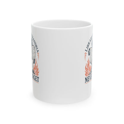 Never Forget Library of Alexandria Ceramic Mug, (11oz, 15oz)