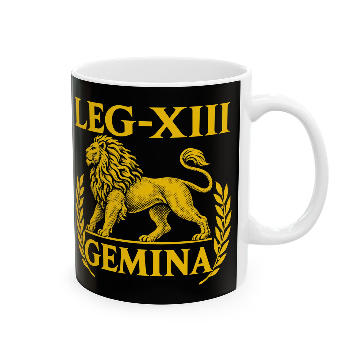 Legio XIII Gemina Lion Inscription Ceramic Mug, (11oz, 15oz)