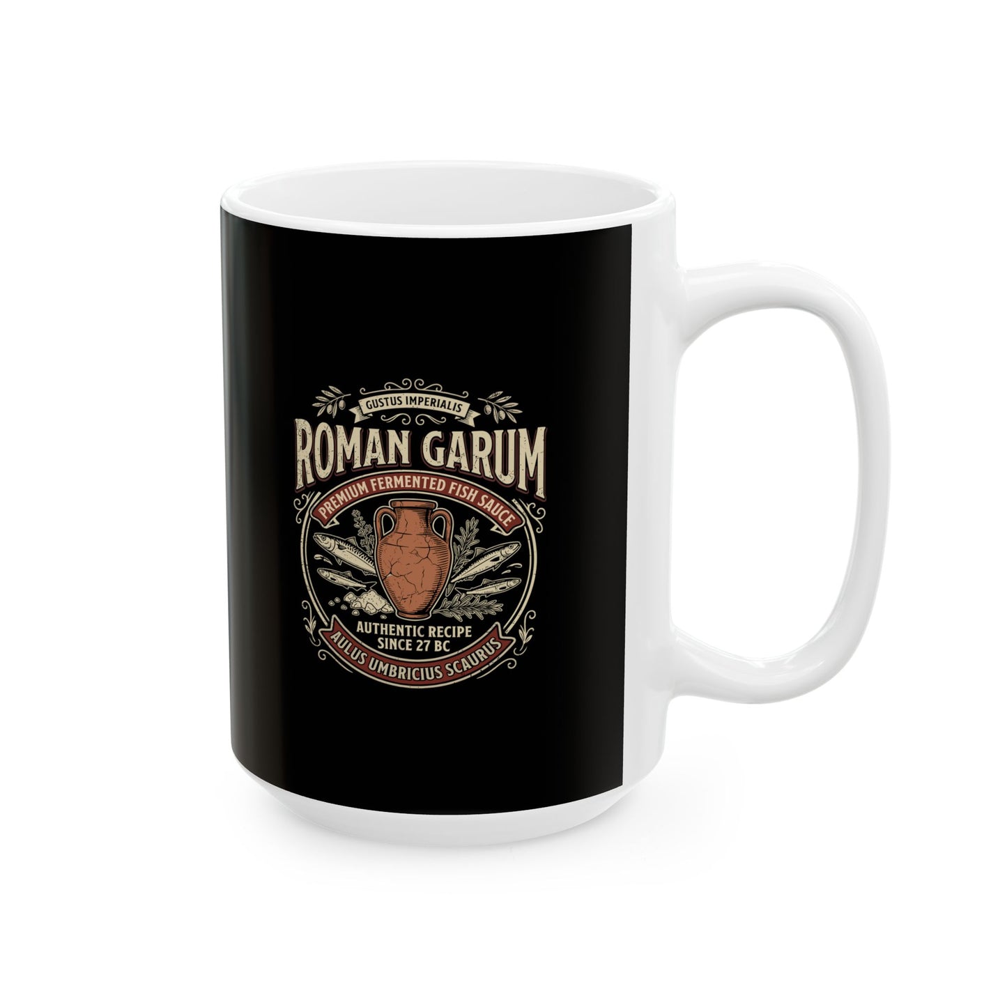 Premium Roman Garum Ceramic Mug, (11oz, 15oz)