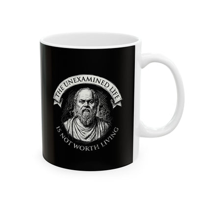 Socrates An Unexamined Life Is Not Worth Living Quote Ceramic Mug, (11oz, 15oz)
