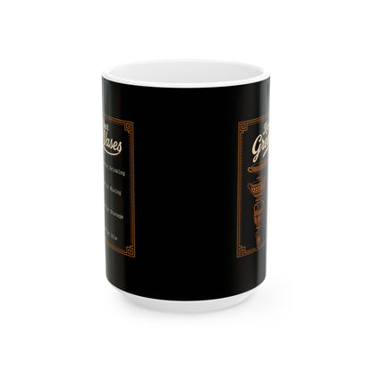 Know Your Greek Vases Coffee Menu Ceramic Mug, (11oz, 15oz)