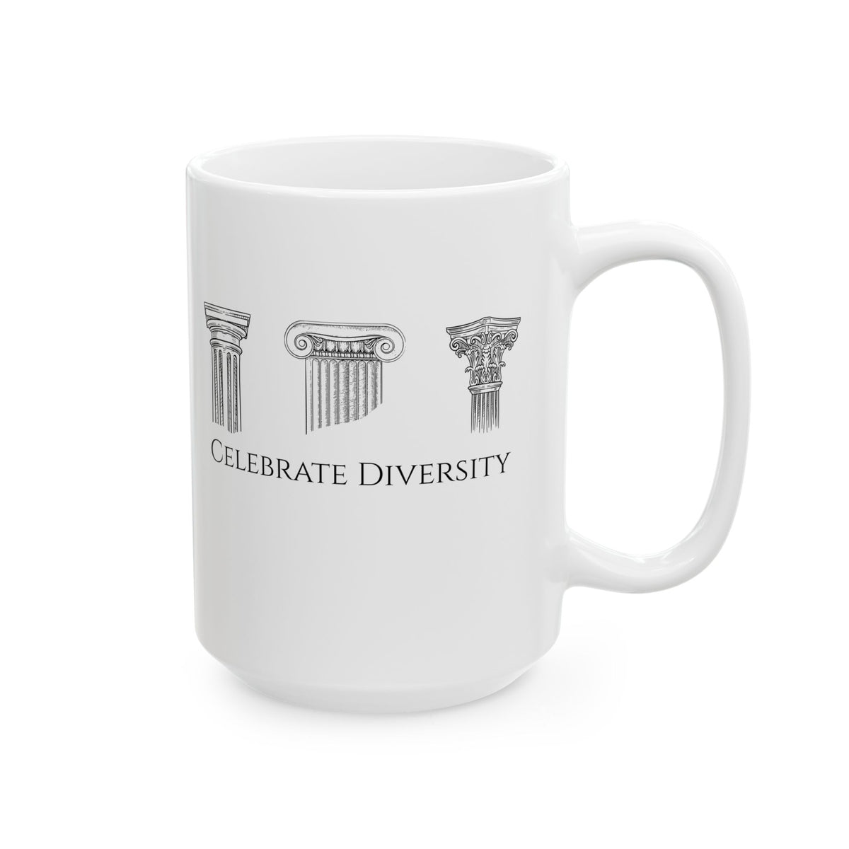 Celebrate Diversity Greek Columns Ceramic Mug, (11oz, 15oz)