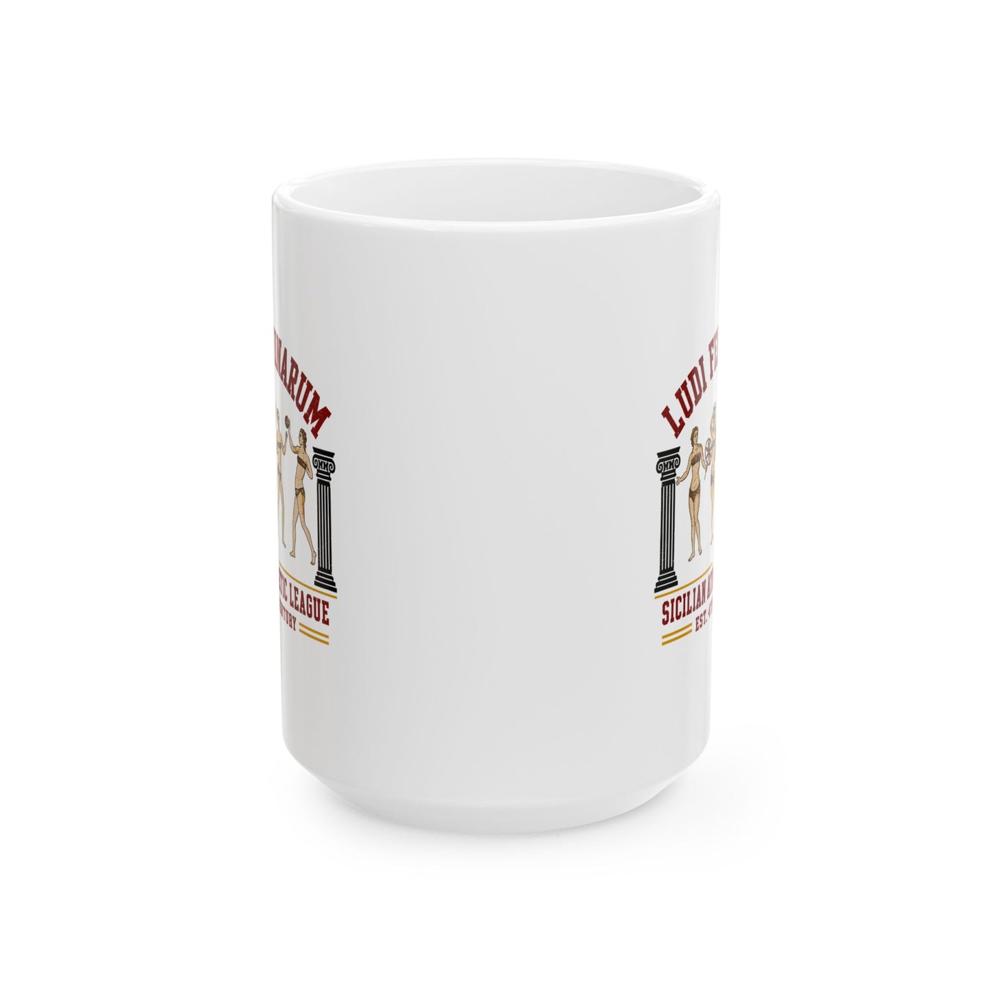 Bikini Women Mosaic Ludi Feminarum Ceramic Mug, (11oz, 15oz)