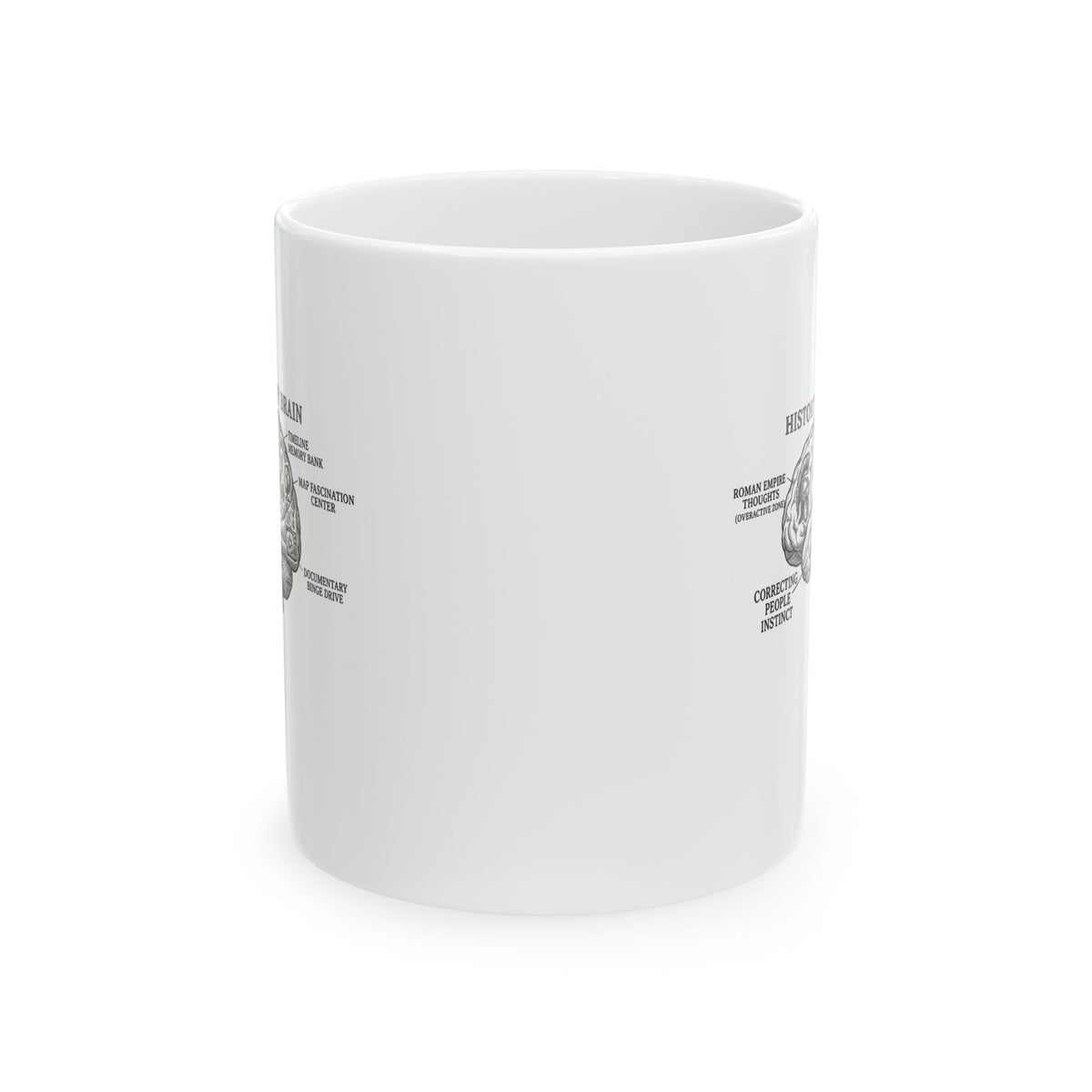 History Buff Brain Ceramic Mug, (11oz, 15oz)