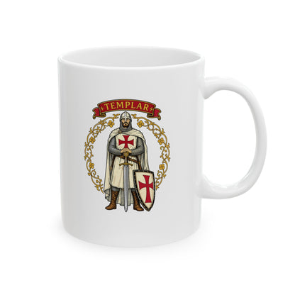 Knight Templar Filigree Ceramic Mug, (11oz, 15oz)
