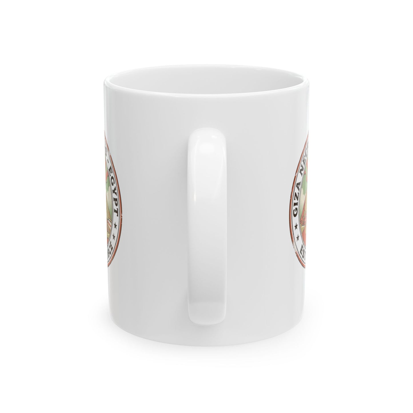 Giza Pyramids Necropolis Ceramic Mug, (11oz, 15oz)