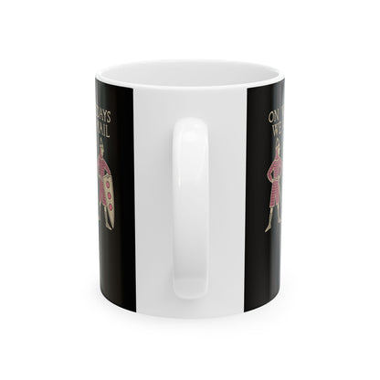 On Wednesdays We Wear Mail Tapestry Ceramic Mug, (11oz, 15oz)