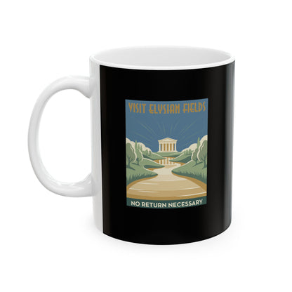 Visit Elysian Fields Retro Tourism Ceramic Mug, (11oz, 15oz)