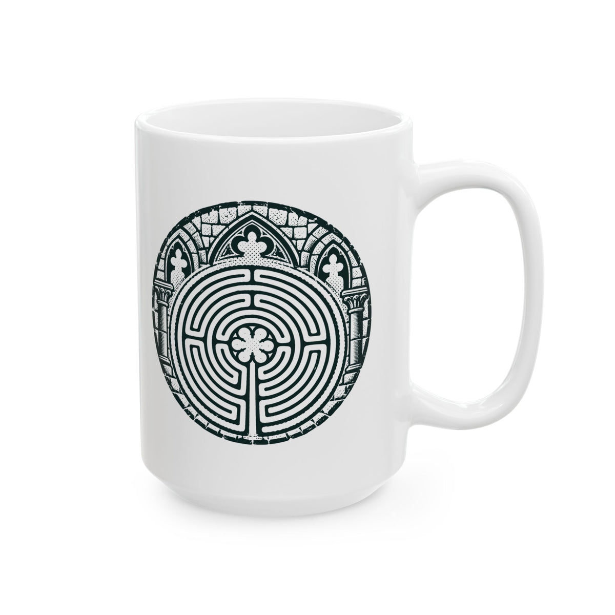 Chartres Cathedral Labyrinth Ceramic Mug, (11oz, 15oz)