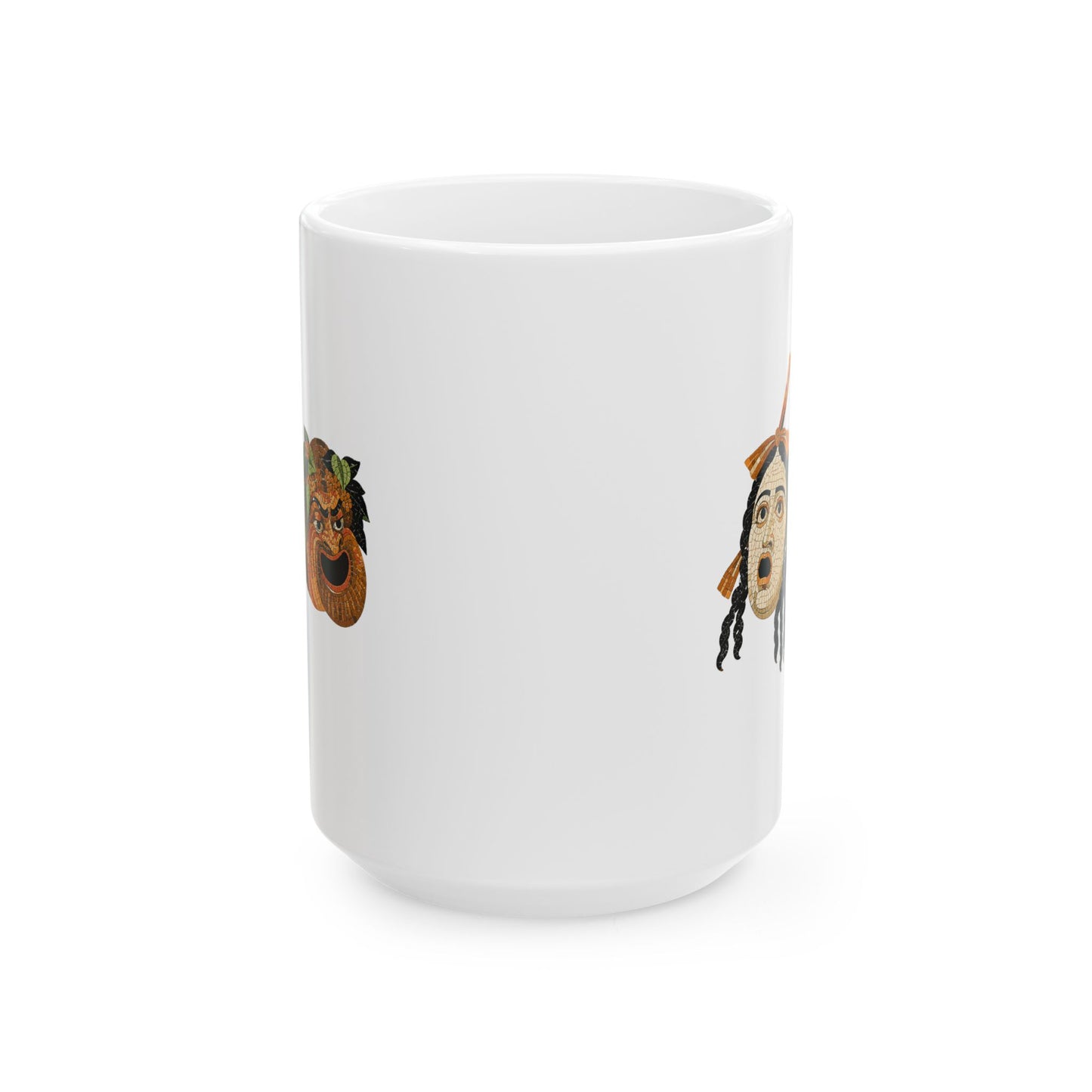 Theatre Masks Pompeii Mosaic Ceramic Mug, (11oz, 15oz)
