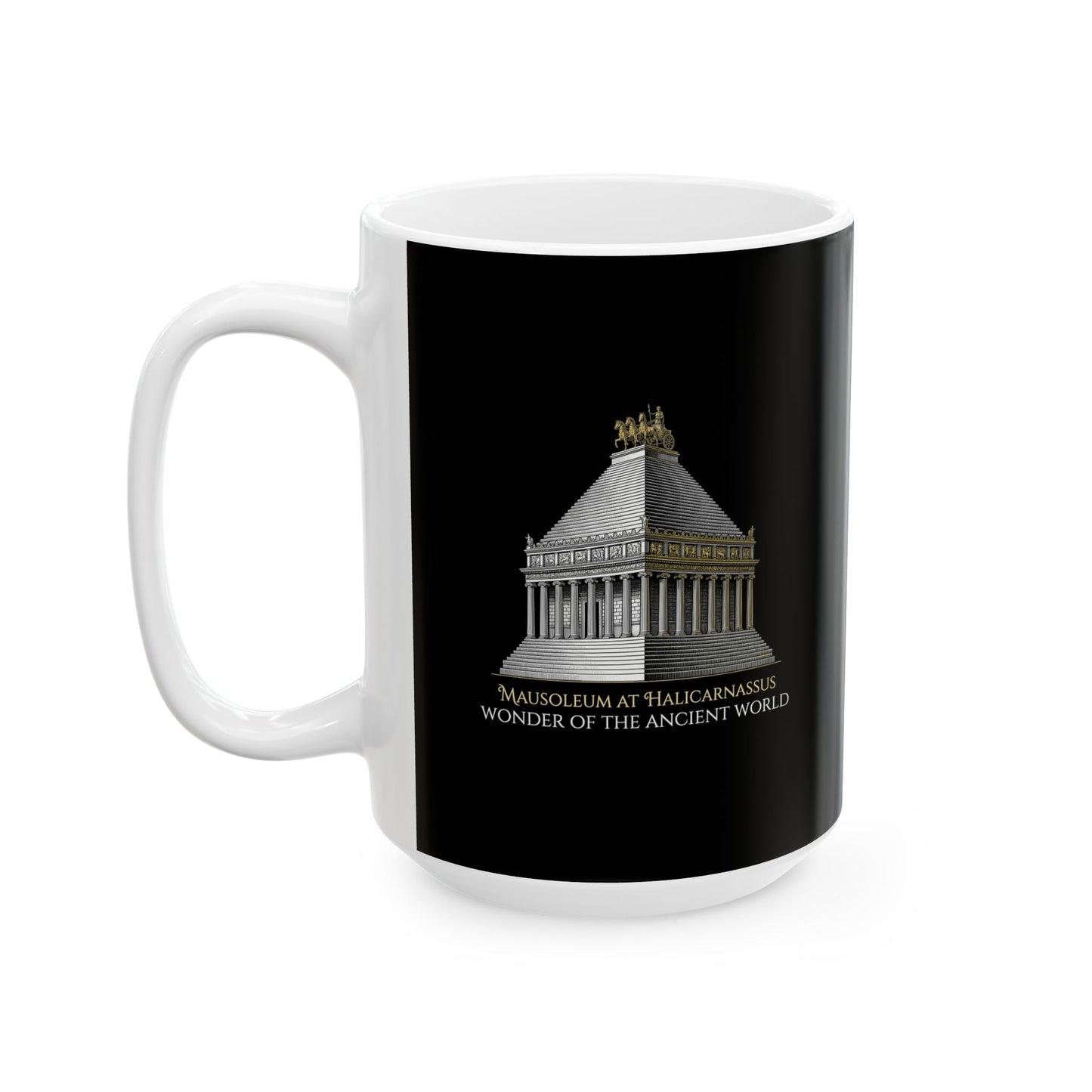 Mausoleum of Helicarnassus Wonder of the World Ceramic Mug, (11oz, 15oz)