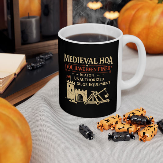 Medieval HOA Siege Engine Violation Ceramic Mug, (11oz, 15oz)